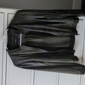 Faux suede bomber jacket